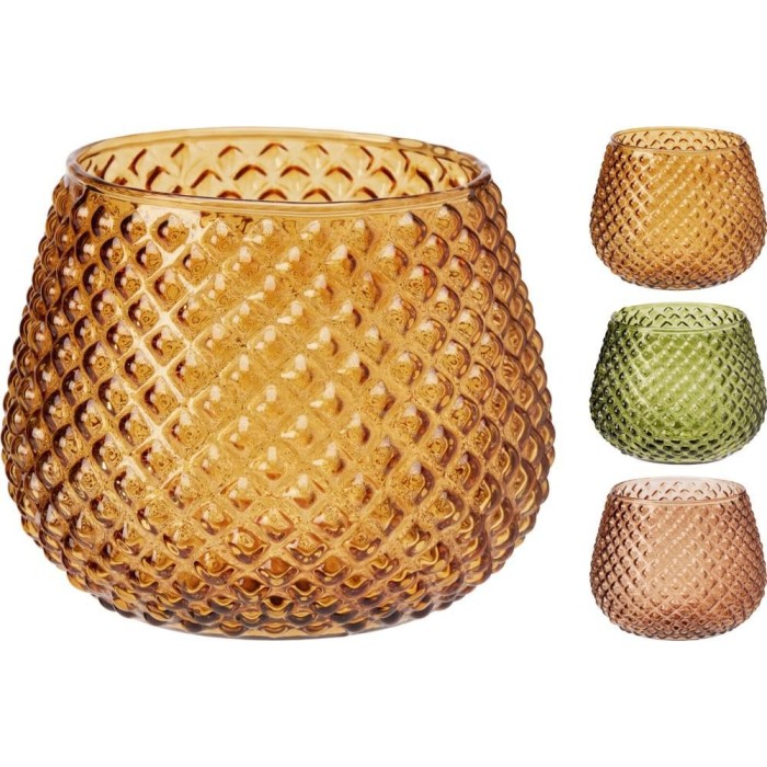 PTEALIGHT VETRO 13CM 3ASS